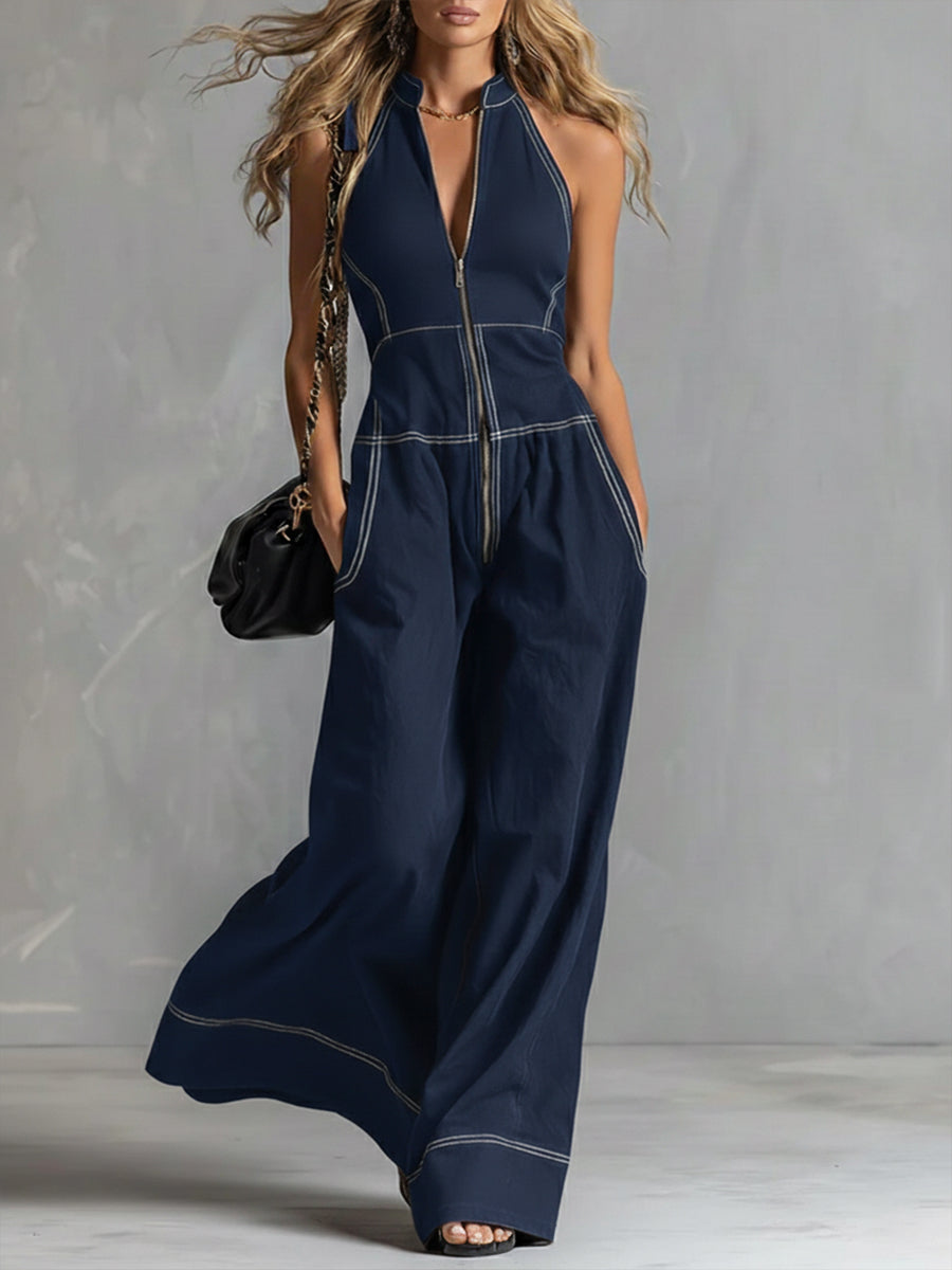 Alessia | Tuta Elegante con Zip Frontale