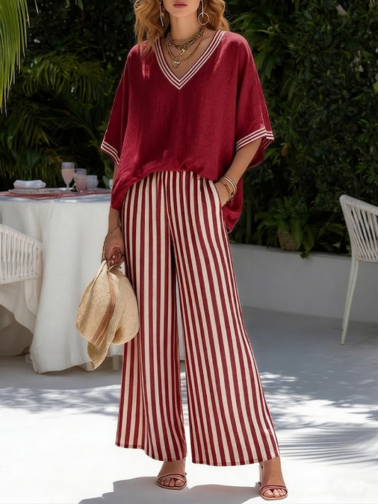 Alira Set Duo in Lino a Righe