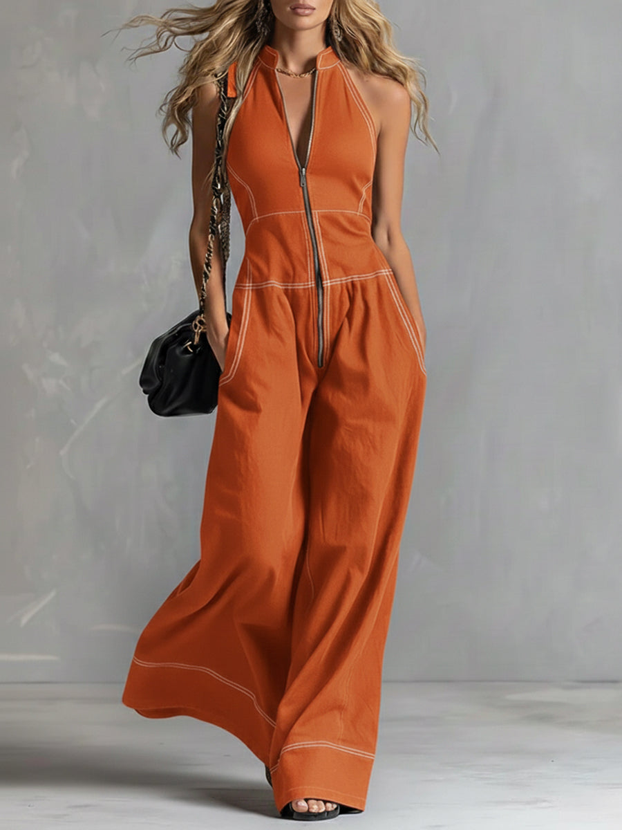Alessia | Tuta Elegante con Zip Frontale