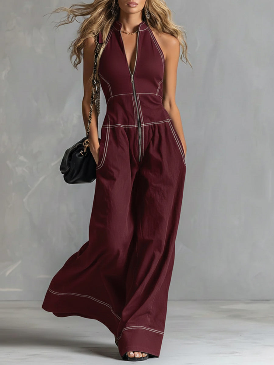Alessia | Tuta Elegante con Zip Frontale