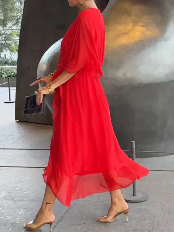 GINEVRA | Abito Lungo Elegante con Scollo Femminile