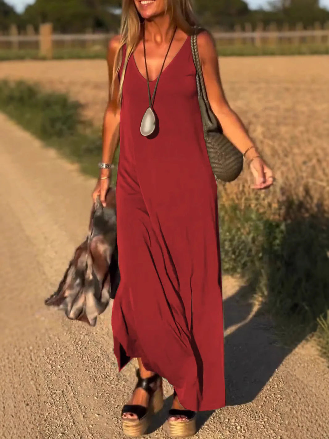 Evelyne - Elegante Abito Lungo Senza Maniche
