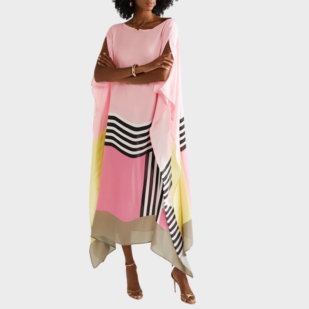 Iria | Caftão Elegante com Estampa Geométrica