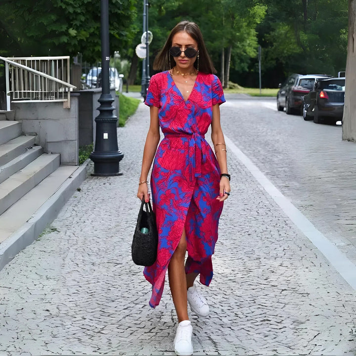 EVA | Abito Elegante con Scollo a V e Copertura della Pancia