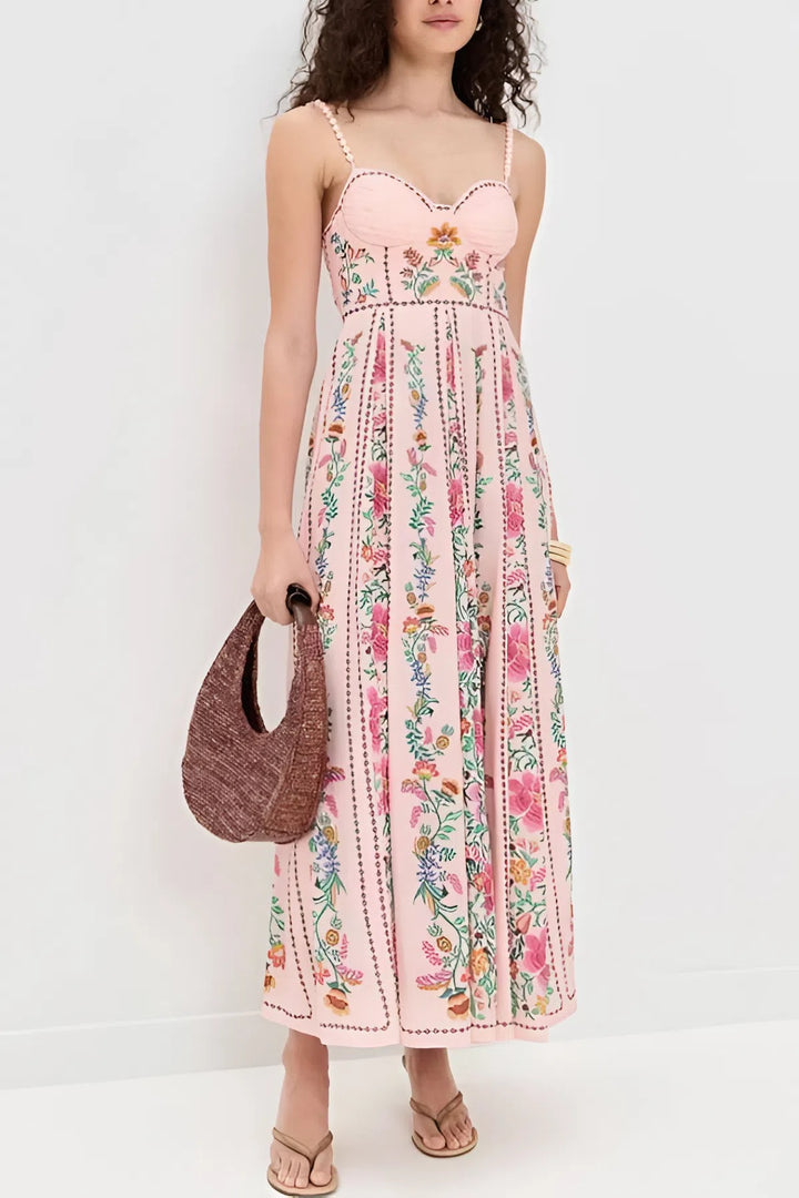 Fiorella – Abito Maxi con Scollatura a Cuore