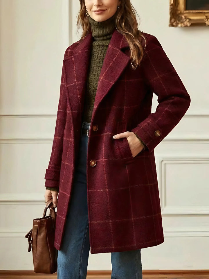 CARLA | Cappotto di Lana a Quadri Classico