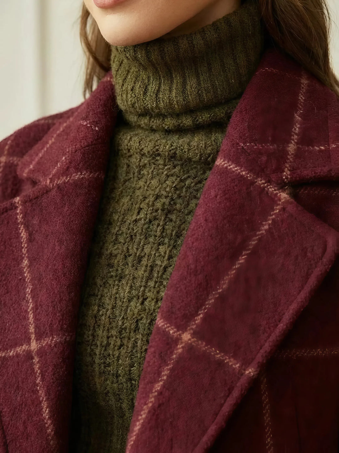 CARLA | Cappotto di Lana a Quadri Classico