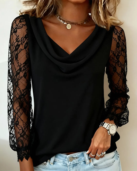 Alessia – Blusa Elegante con Collo Drappeggiato