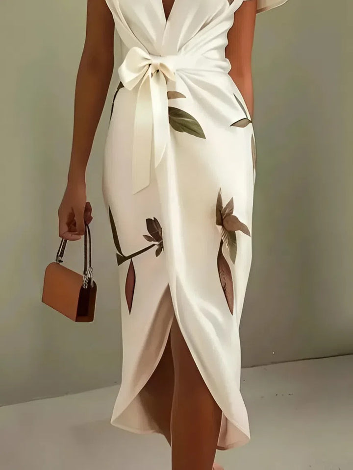 Elina | Abito Midi Elegante con Stampa Floreale