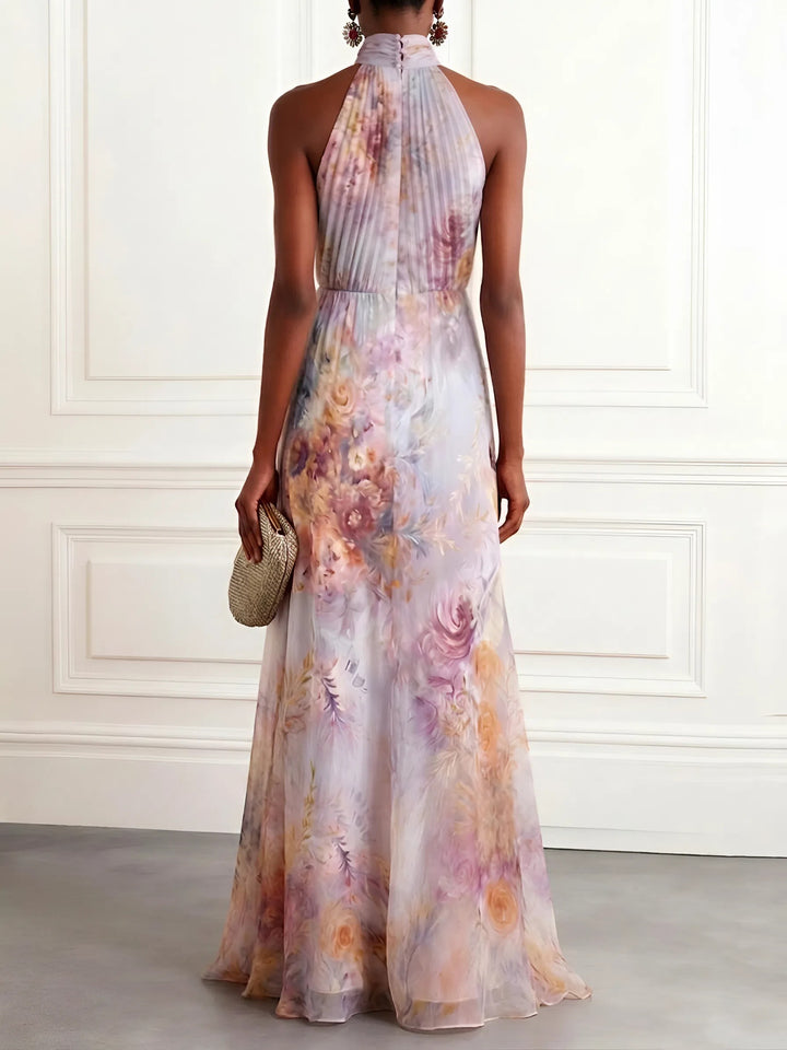 Valentina | Abito Maxi Plissettato Floreale Elegante