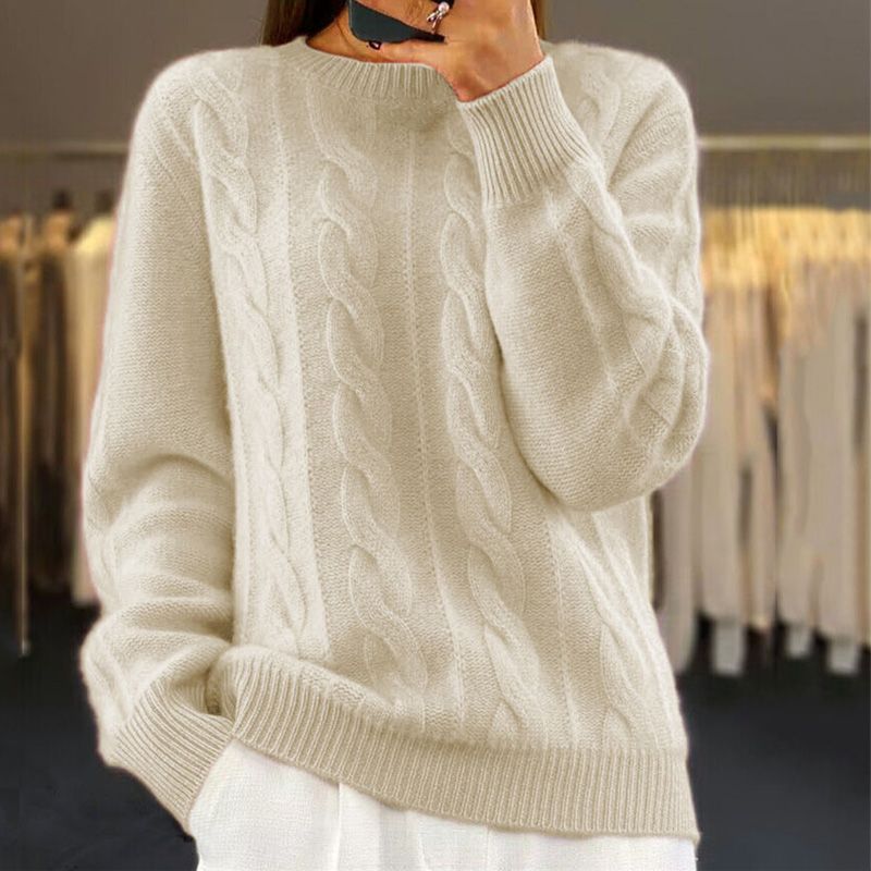 Angelika - Maglione Classico in Maglia Calda