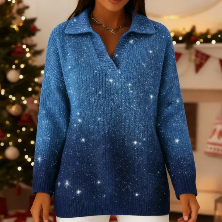 Susana - Maglione luminoso a maglia con design degradé