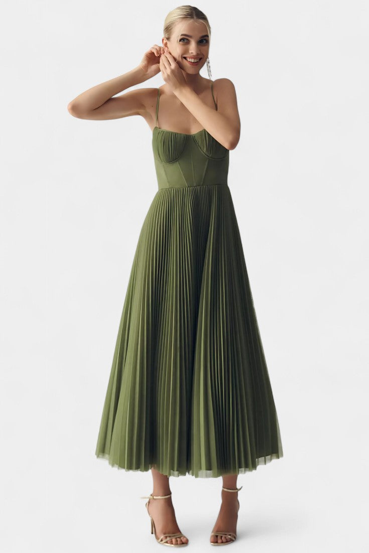 Vestito Midi in Tulle Plissettato Ottilie