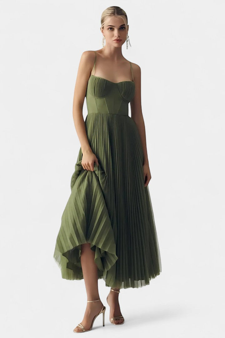 Vestito Midi in Tulle Plissettato Ottilie