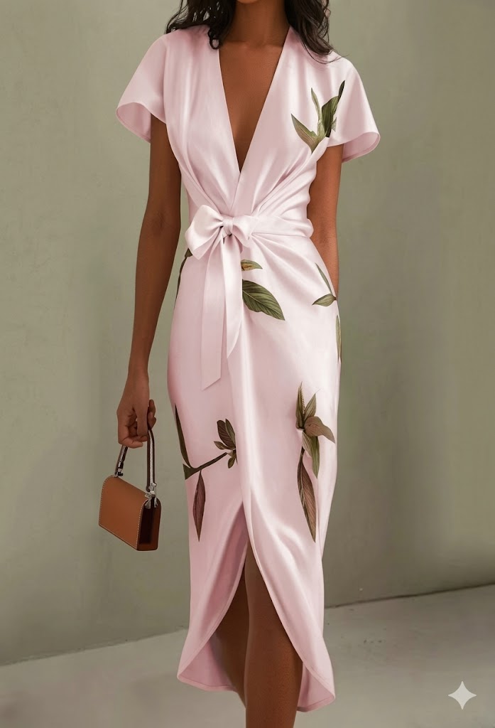 Elina | Abito Midi Elegante con Stampa Floreale