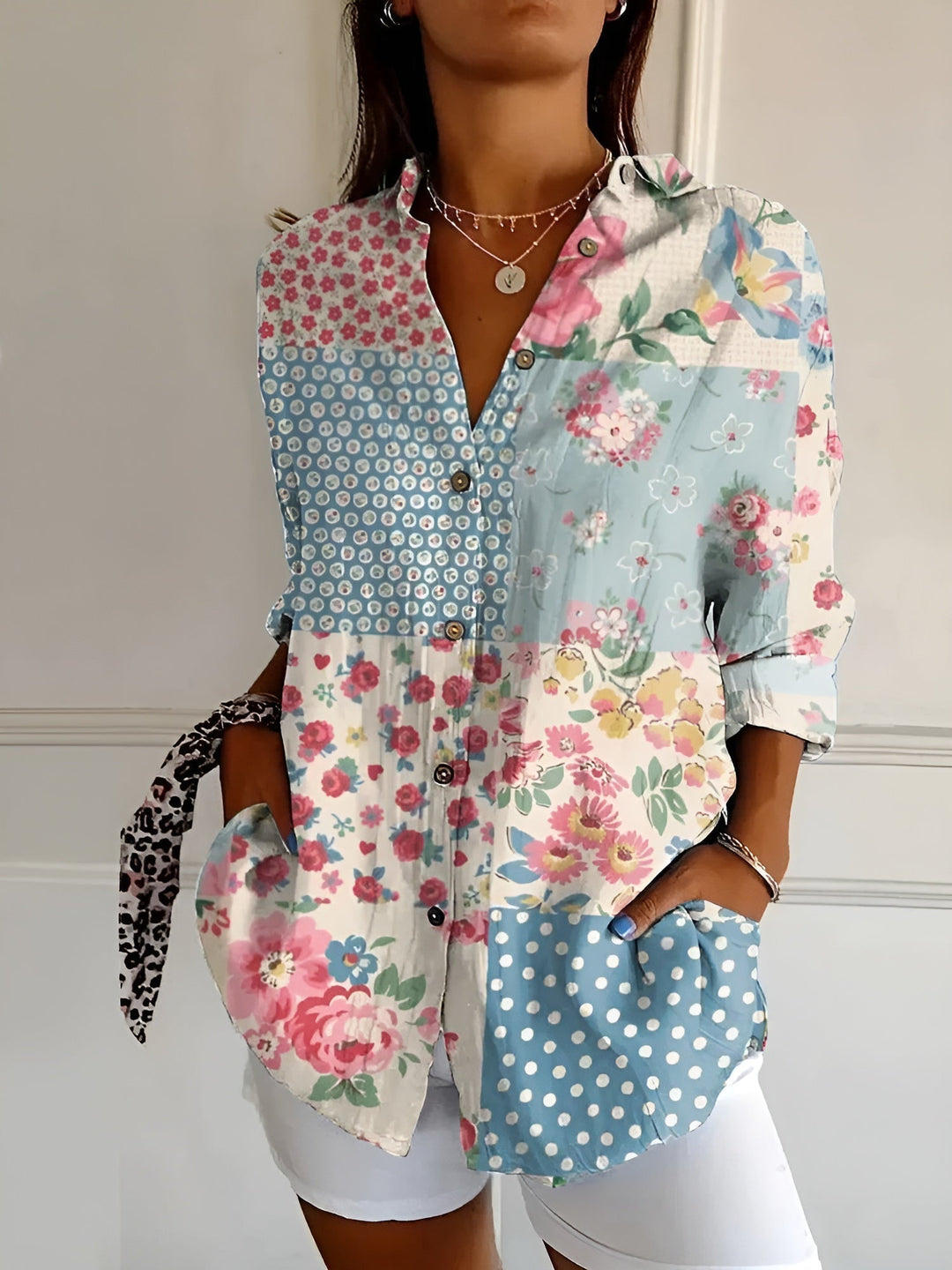 Sofia™ | Roxane™ Blusa floreale in cotone leggero