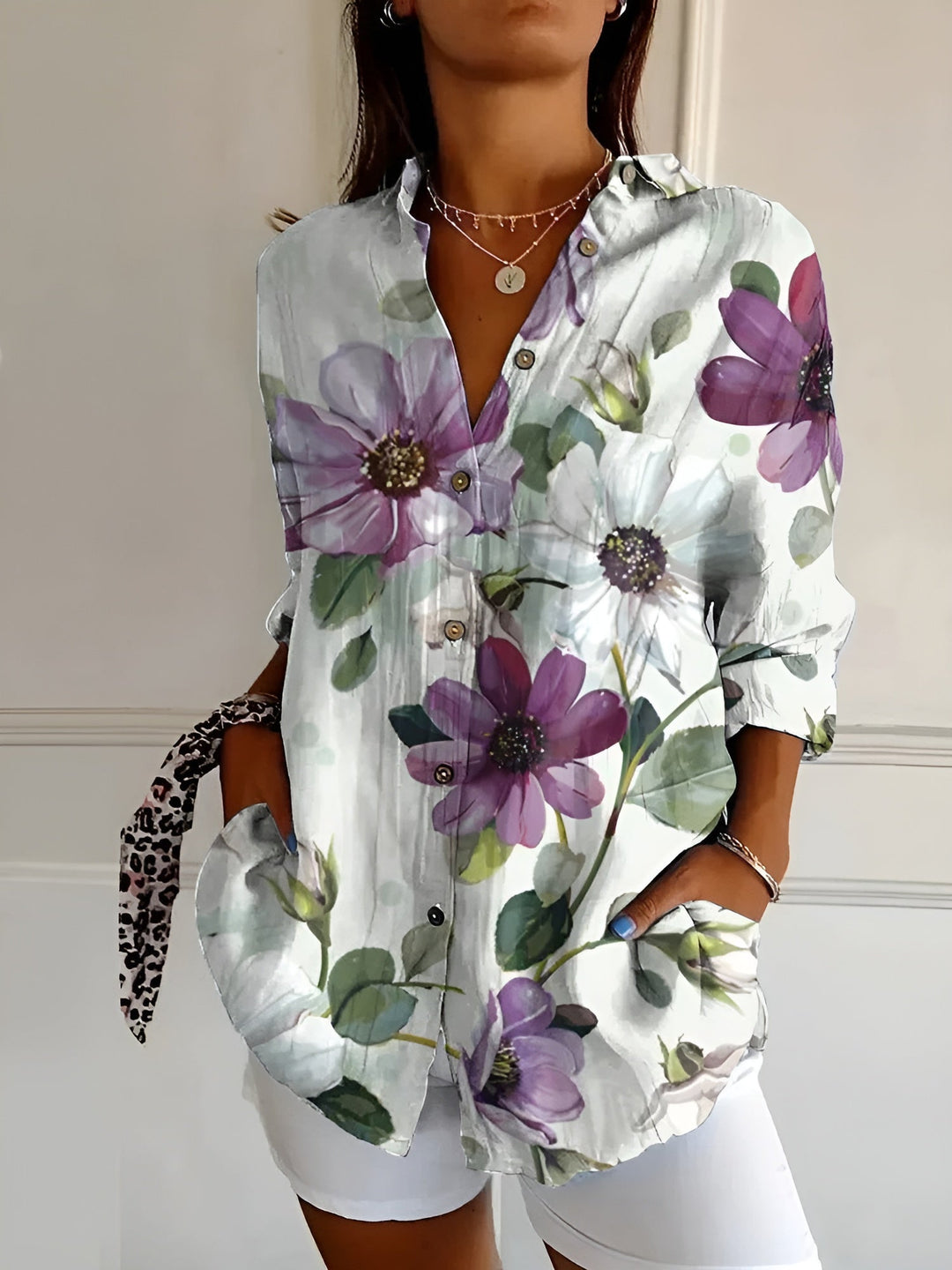 Sofia™ | Roxane™ Blusa floreale in cotone leggero