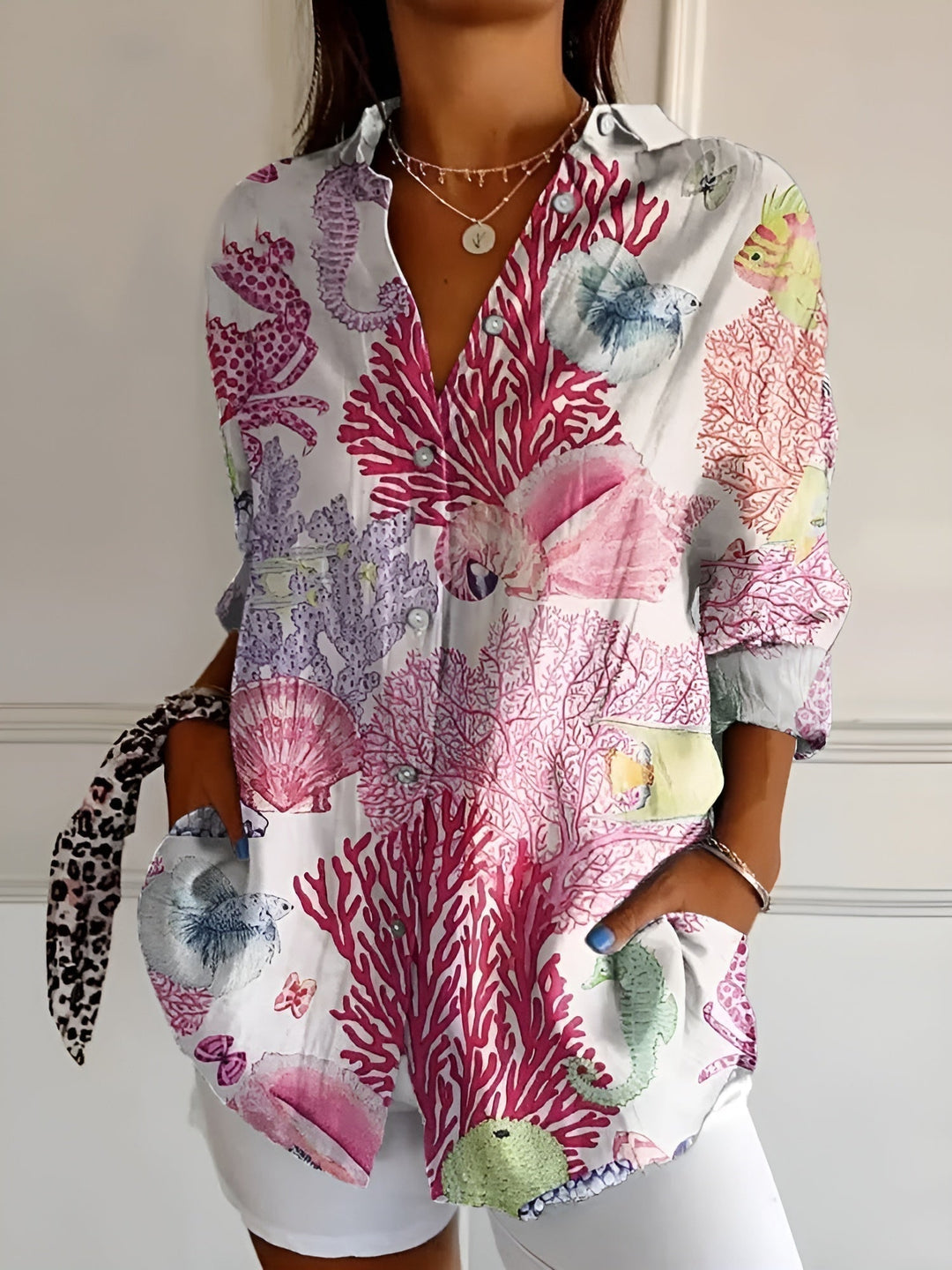 Sofia™ | Roxane™ Blusa floreale in cotone leggero