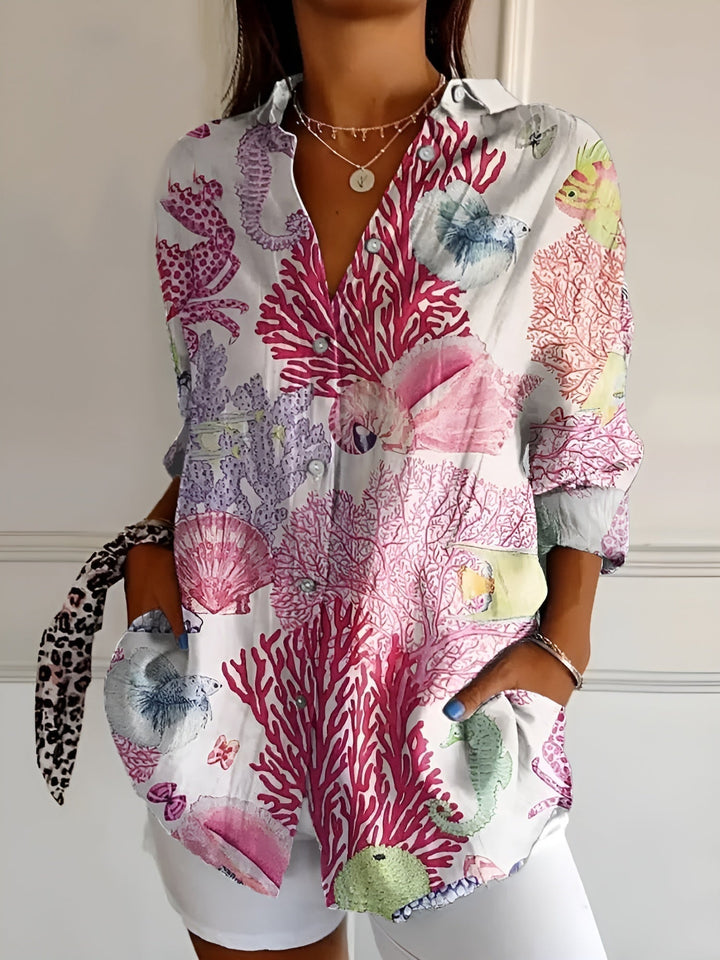 Sofia™ | Roxane™ Blusa floreale in cotone leggero