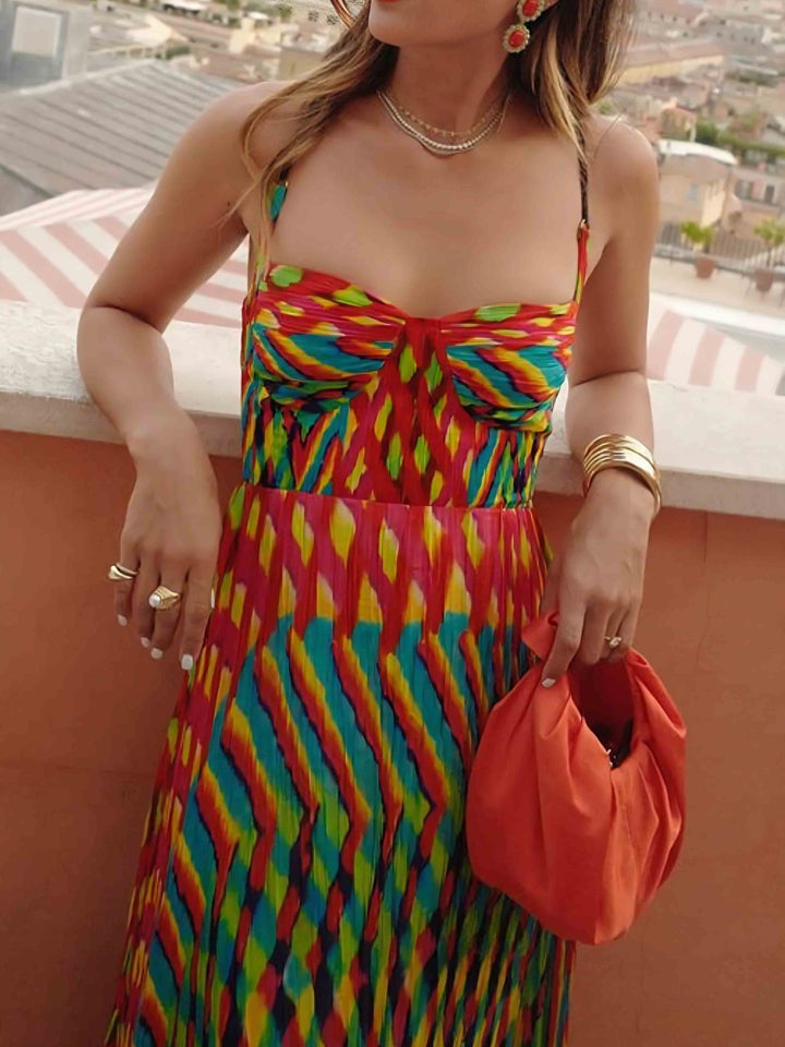 Aria - Vestito Maxi Stampato Astratto