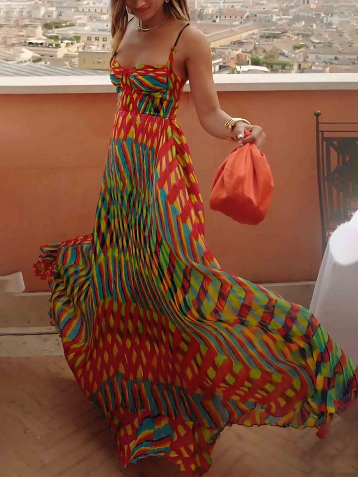 Aria - Vestito Maxi Stampato Astratto