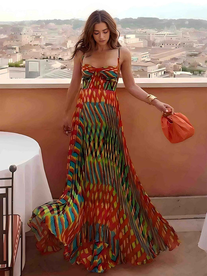 Aria - Vestito Maxi Stampato Astratto