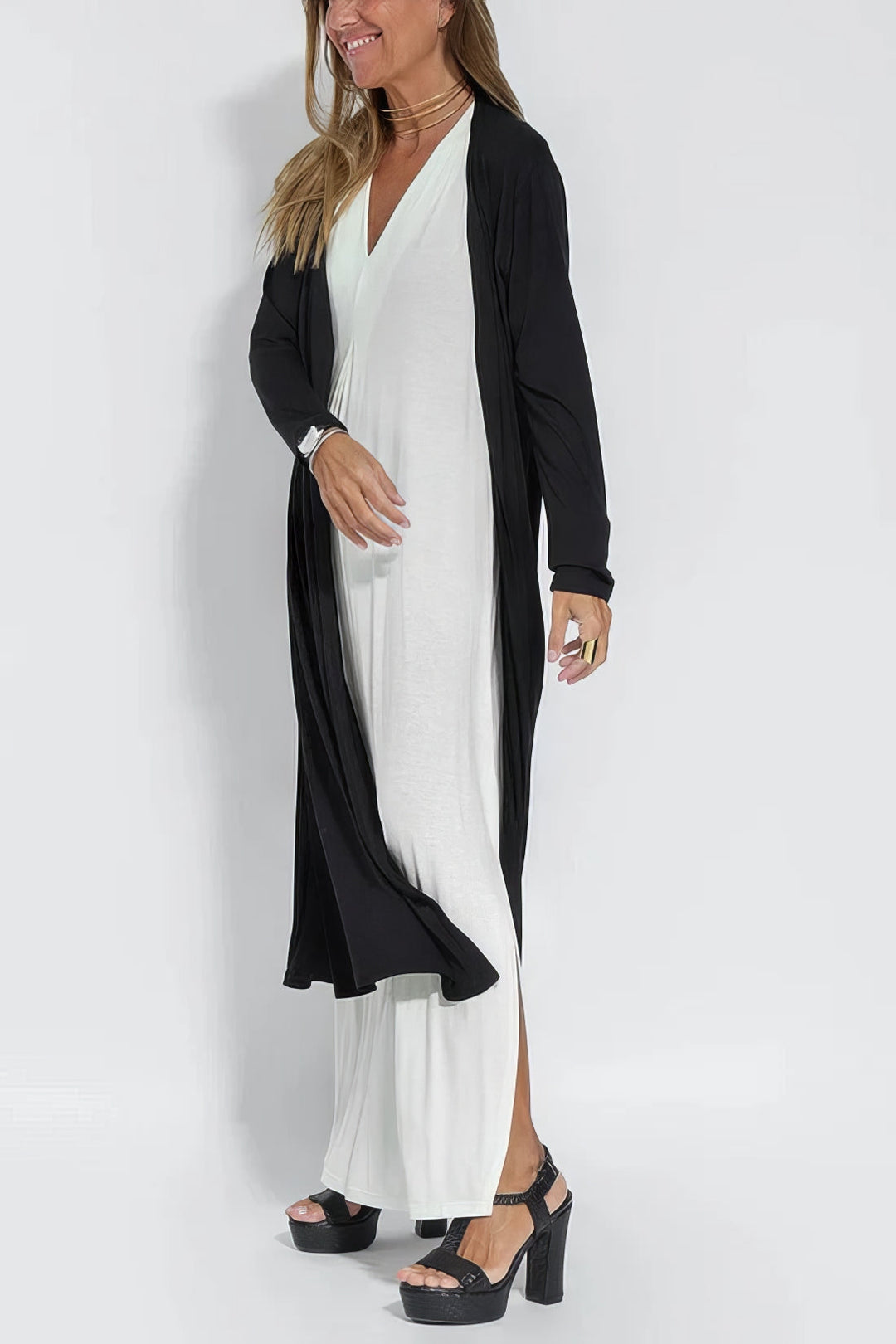 ELISE | Vestito Lungo Elegante con Cardigan Abbinato in Omaggio