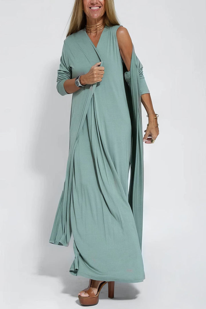 ELISE | Vestito Lungo Elegante con Cardigan Abbinato in Omaggio